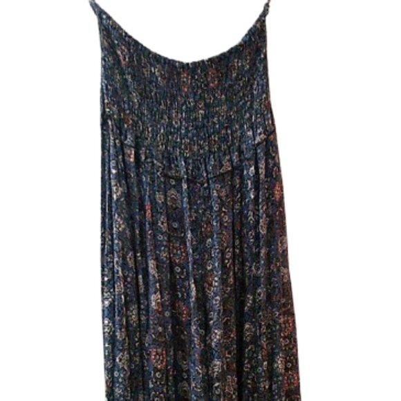 Jumpsuit with Wide-Leg Halara-style Boho Style Smocked top  Made in INDIA SZ F - Picture 6 of 12